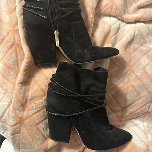 Black heeled booties